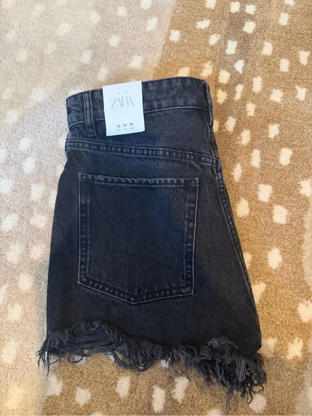 Zara black denim high-rise denim shorts